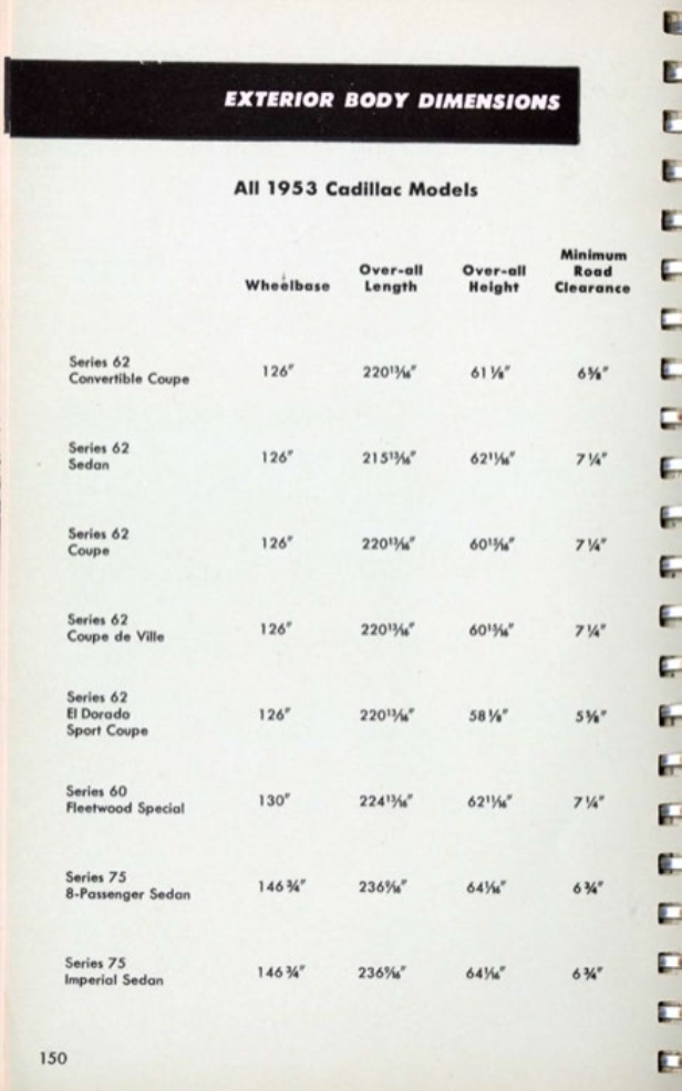 1953 Cadillac Salesmans Data Book Page 59